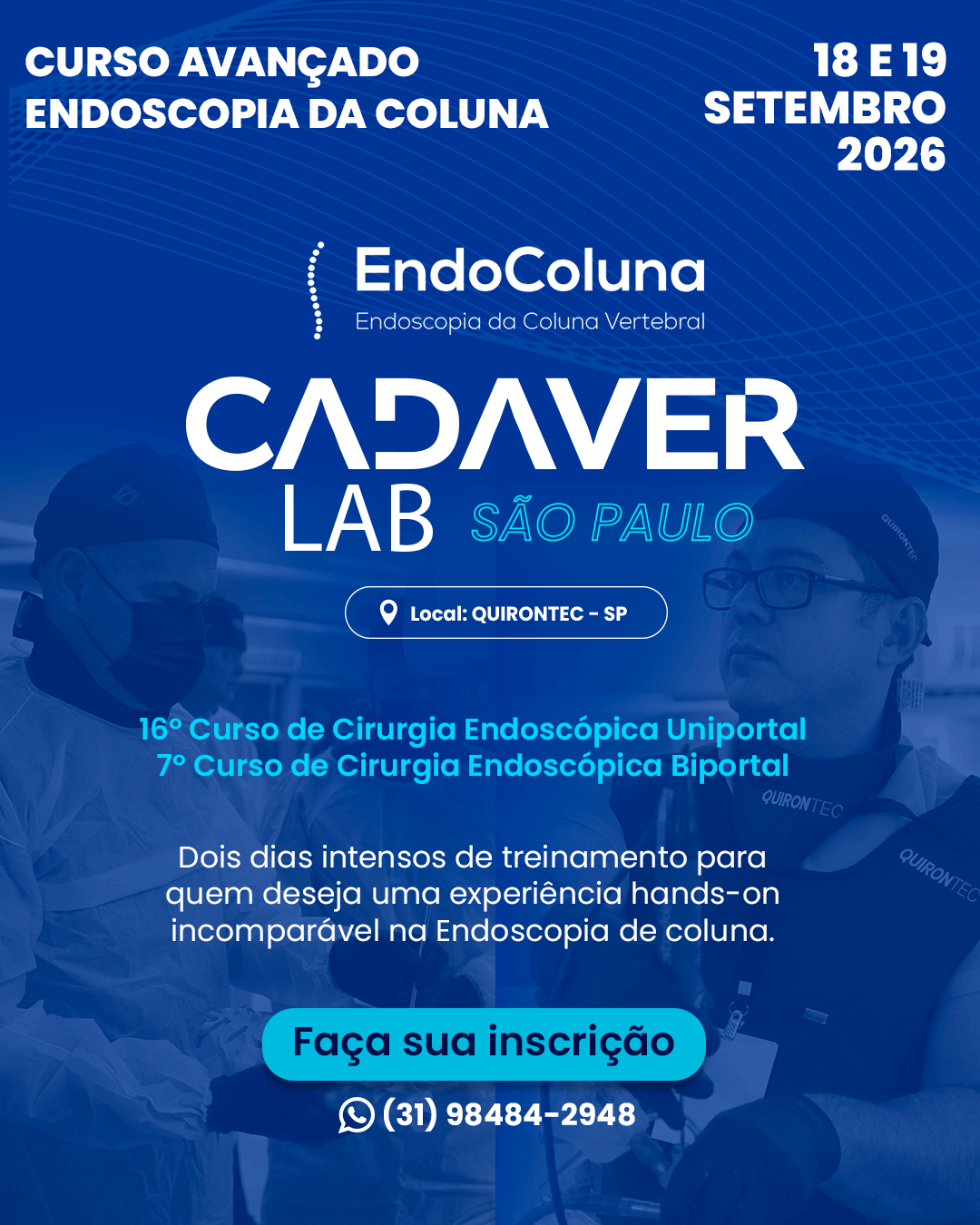 curso endoscopia da coluna em sao paulo - setembro 2026